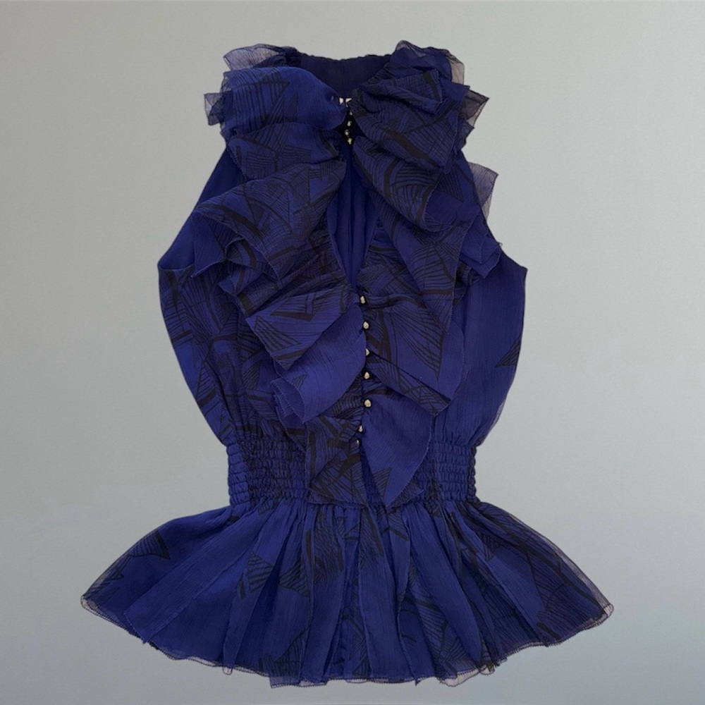 🛍️SALE🛍️ Robbi & Nikki Ruffled & Buttoned Front | Sleeveless Tank Top Blouse - Picture 3 of 7